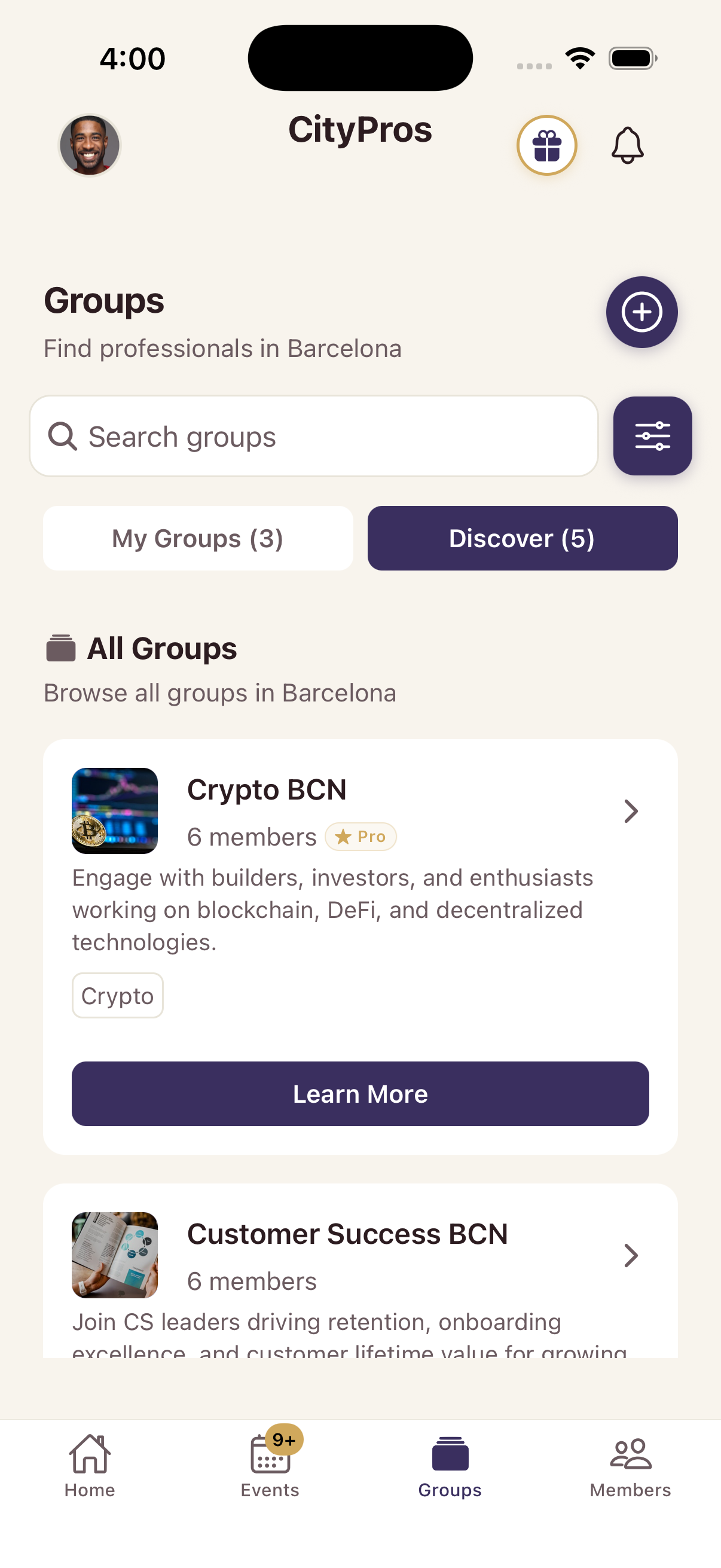 CityPros app screen
