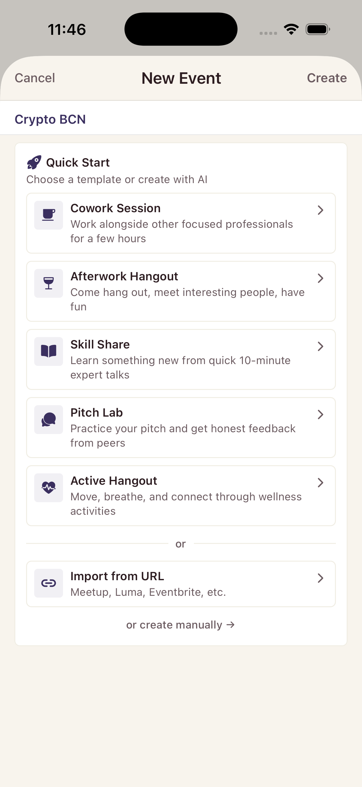 Group management screenshot
